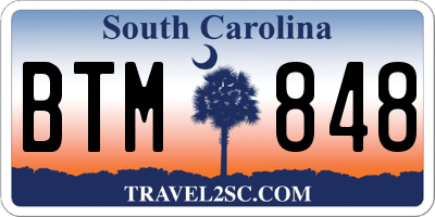 SC license plate BTM848