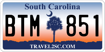 SC license plate BTM851