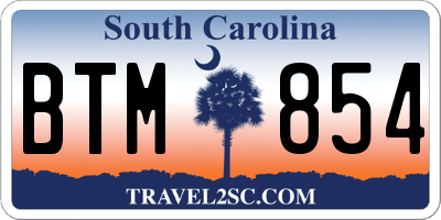 SC license plate BTM854