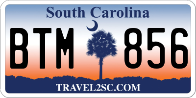 SC license plate BTM856
