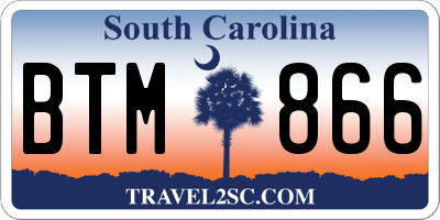 SC license plate BTM866