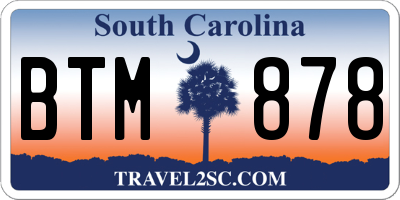 SC license plate BTM878