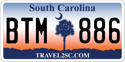 SC license plate BTM886