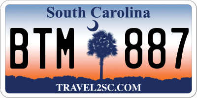 SC license plate BTM887