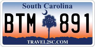 SC license plate BTM891