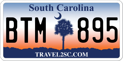 SC license plate BTM895