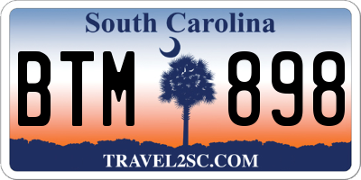 SC license plate BTM898