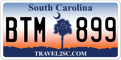 SC license plate BTM899