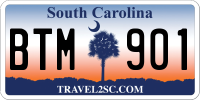SC license plate BTM901