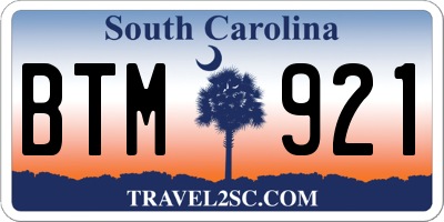 SC license plate BTM921