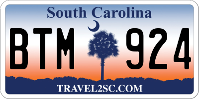 SC license plate BTM924
