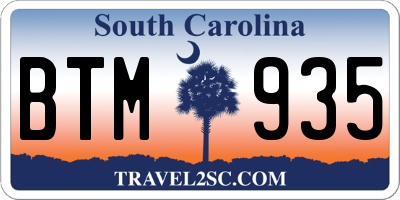SC license plate BTM935