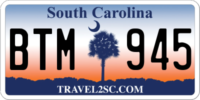 SC license plate BTM945