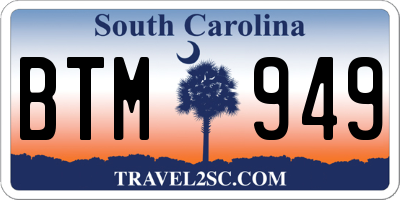 SC license plate BTM949