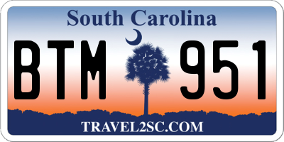 SC license plate BTM951