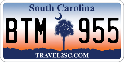 SC license plate BTM955