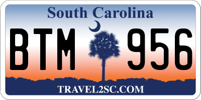 SC license plate BTM956