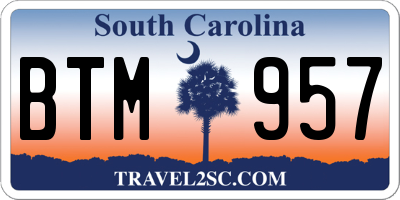 SC license plate BTM957
