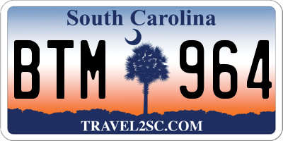 SC license plate BTM964