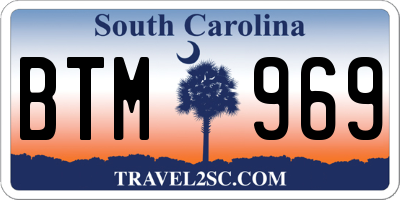 SC license plate BTM969