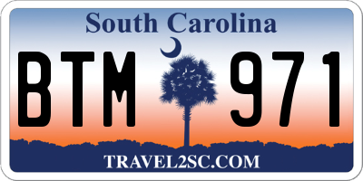 SC license plate BTM971