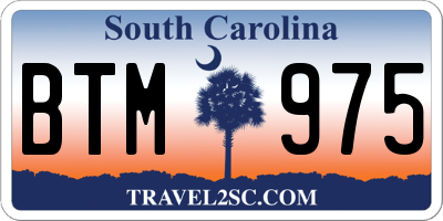 SC license plate BTM975