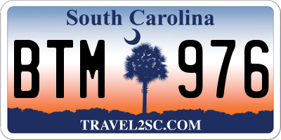 SC license plate BTM976