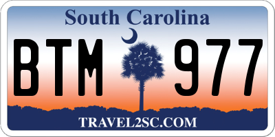 SC license plate BTM977