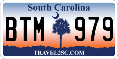 SC license plate BTM979