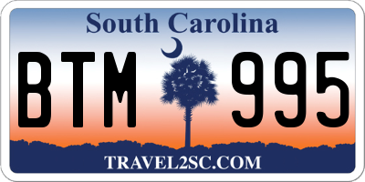 SC license plate BTM995