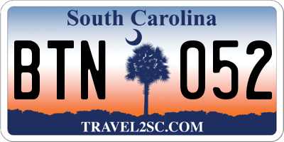SC license plate BTN052