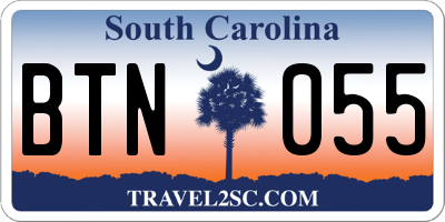 SC license plate BTN055