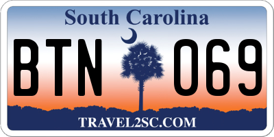 SC license plate BTN069