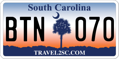 SC license plate BTN070