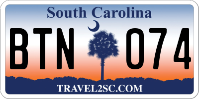SC license plate BTN074