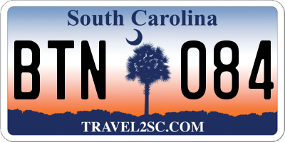 SC license plate BTN084