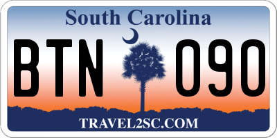 SC license plate BTN090