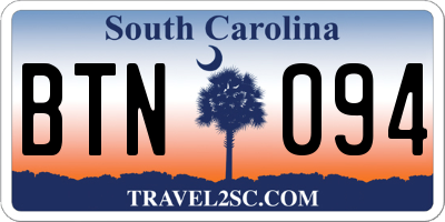 SC license plate BTN094