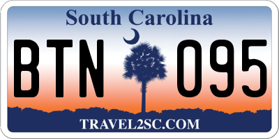 SC license plate BTN095