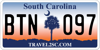 SC license plate BTN097