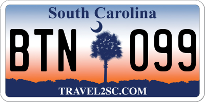 SC license plate BTN099