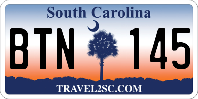 SC license plate BTN145
