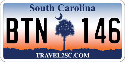 SC license plate BTN146