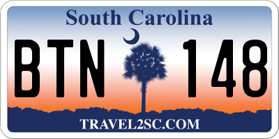 SC license plate BTN148