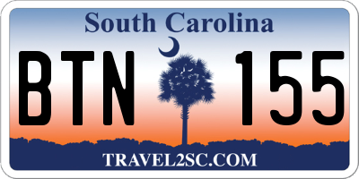 SC license plate BTN155