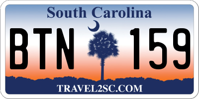 SC license plate BTN159
