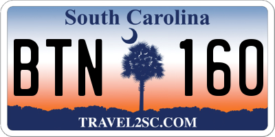 SC license plate BTN160