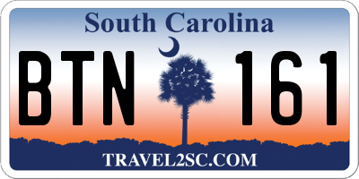 SC license plate BTN161