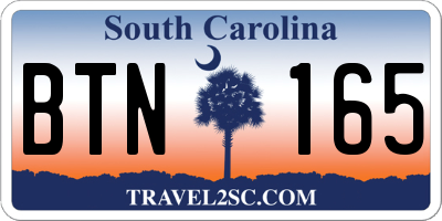 SC license plate BTN165