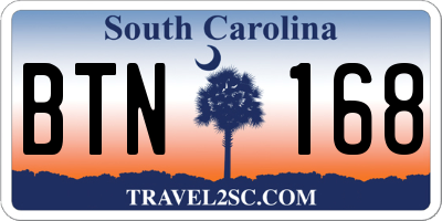 SC license plate BTN168